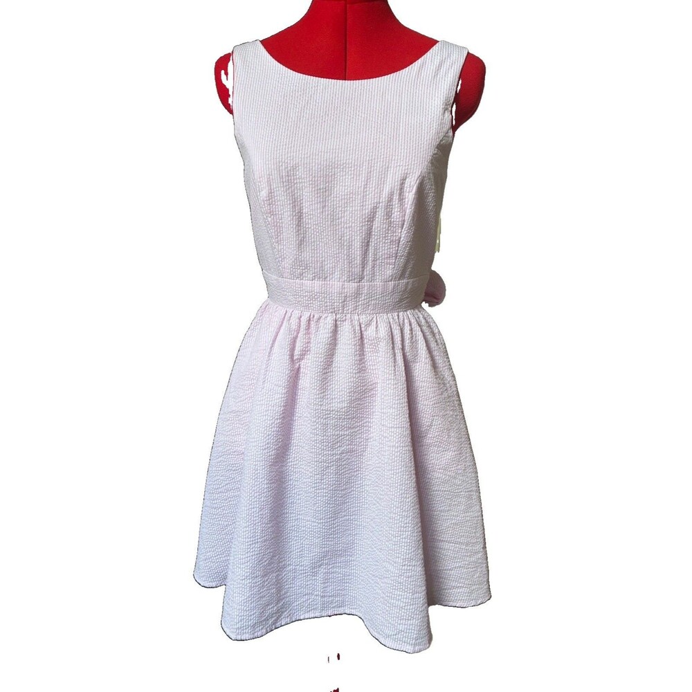 Lauren James Women’s Boutique Pink And White Striped Dress Size Small